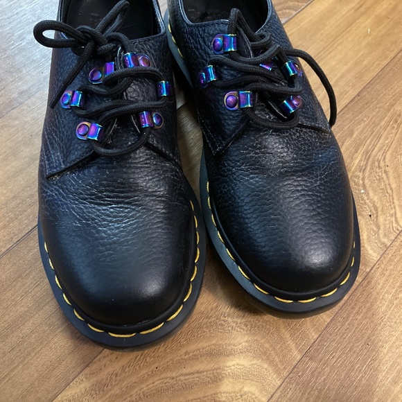Dr. Martens 1461 Iridescent Hardware Black Milled Napa Leather Oxfords Women 7 - Picture 7 of 16